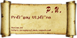 Prágay Uljána névjegykártya